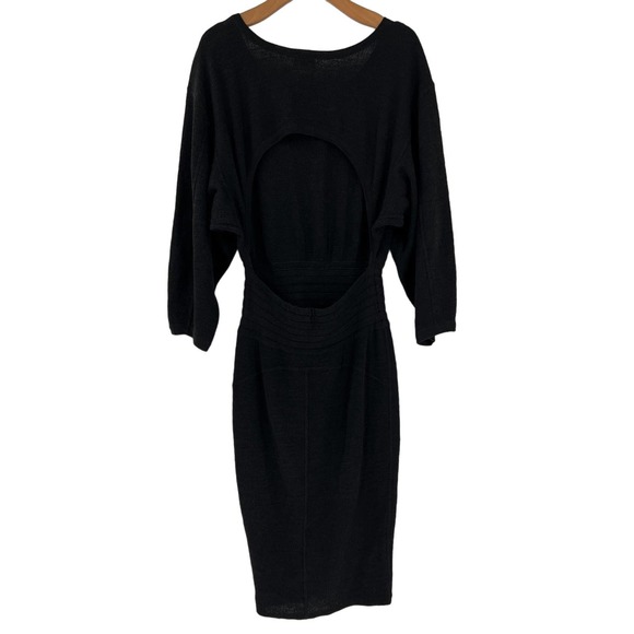 Alaia 1985 AZZEDINE ALAIA linen knit dress with cut out back Black Medium - Picture 3 of 9